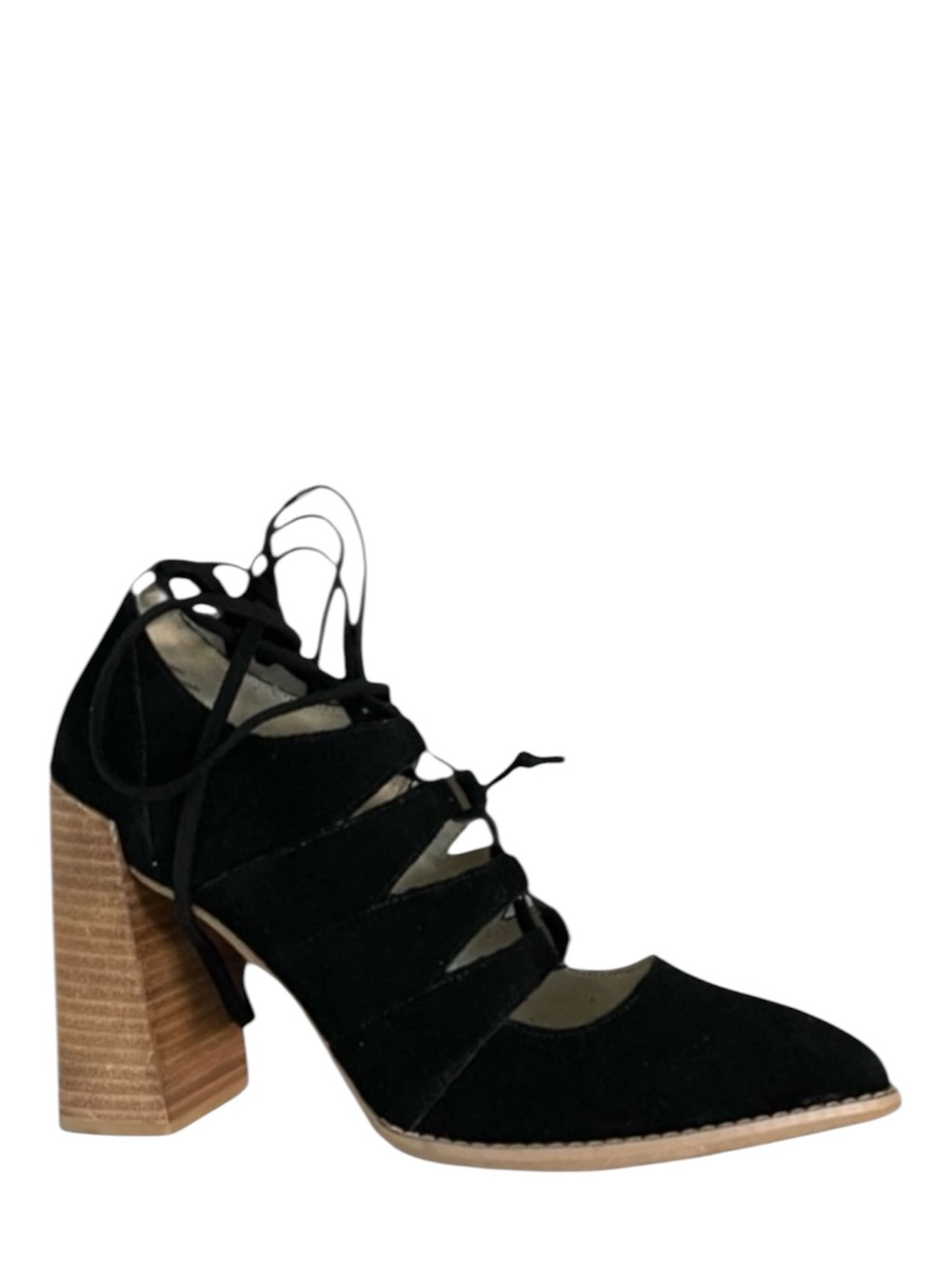 Seychelles x Anthropologie‎ Leather Women’s 8.5 Black Lace Up Witchy Diva Chic